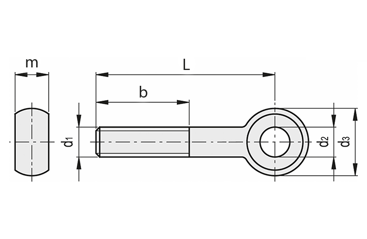 پیچ چشمی استنلس استيل 304 (A2-70) 