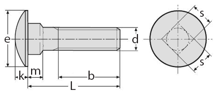 پیچ اتاقی آهنی گالوانیزه  گرم DIN 603 (اطاقی ) 