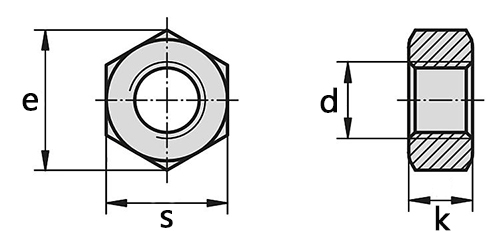 مهره شش گوش استنلس استيل 304 (A2-70) 