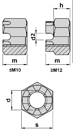 مهره چاکدار 6 گالوانیزه سرد